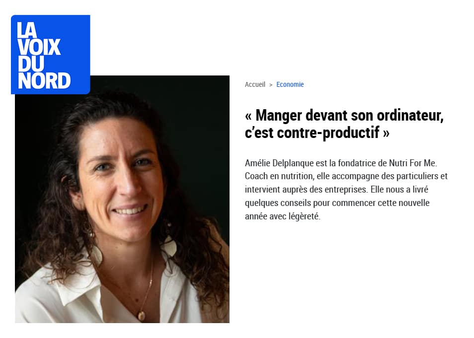 parution voix du nord nutri for me